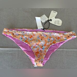 Prana Gemma Reversible Swim Cheeky Bottom Multi Floral Bikini NWT XL UPF 50+